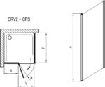 Pevná stena do kombinácie Ravak CHROME CPS-80, matný hliník/sklo Transparent
