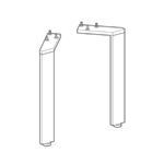 Súprava nožičiek Geberit Acanto (2 ks): H=28.1cm, S lesklým pochrómovaním
