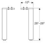 Súprava nožičiek Geberit Acanto (2 ks): H=28.1cm, S lesklým pochrómovaním