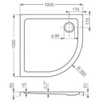 Sprchovacia vanička FLAT ROUND 1000×1000