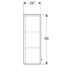 Stredne vysoká skrinka Selnova Square s 1 dvierkami, orech hickory/Melamín sdrev. Štr.