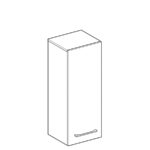 Stredne vysoká skrinka Selnova Square s 1 dvierkami, orech hickory/Melamín sdrev. Štr.