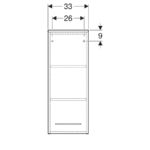 Stredne vysoká skrinka Selnova Square s 1 dvierkami, orech hickory/Melamín sdrev. Štr.