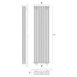 Dizajnový radiátor vertikal CEZAR AD2, 1800 x 850, 2565W GR