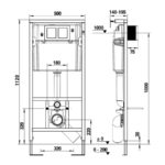 WC system pre závesné klozet, WC so samonosným oceľovým rámom, Modul, JIKA
