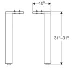Súprava nožičiek Geberit Acanto (2 ks): H=31.6cm, S lesklým pochrómovaním