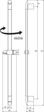 Chrome Tyč s posuvným držiakom sprchy 70cm
