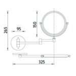 Kozmetické nástenné zrkadlo 15 cm