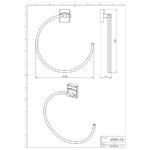 Kruhový držiak uterákov METALIA 12, chróm