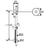 A-QA flexibilná nástenná sprchová tyč