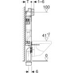 Prvok Geberit KombifixBasic pre závesné WC, 108 cm, s nádržkou Delta 12 cm