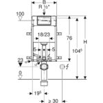Prvok Geberit KombifixBasic pre závesné WC, 108 cm, s nádržkou Delta 12 cm