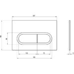 WC Ovládacie tlačidlo Chrome satin