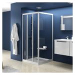 Sprchové dvere do kombinácie biele + transparent ASRV3 -75