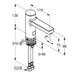 ZENTA E elektronická umývadlová batéria DN 15