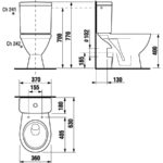 Kombinačný klozet, WC , hlboké splachovanie, vodorovný odpad, Lyra Plus, JIKA