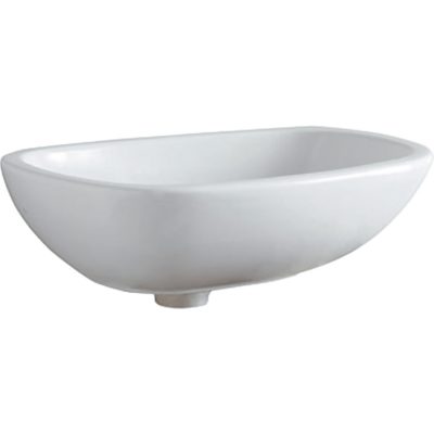 Umývadlo na dosku Geberit Citterio: B=56cm, T=40cm,  Prepad=Bez, Biela / KeraTect, 500.542.01.1