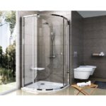 PSKK3-100 Štvrťkruhový sprchovací kút trojdielny matný hliník + transparent
