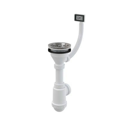 Drezový sifón s nerezovou mriežkou O115 a flexi prepadom