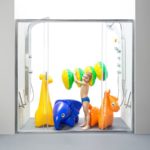 BLDP4-120 Sprchové dvere do niky biele + grape