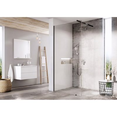 Sprchovací kút Walk-In Wall 70 V.200 BLACK+TRANSPARENT