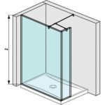 Sklenená stena bočná pre sprchovú vaničku 1200x800/900 mm, Cubito pure, JIKA, H2674260026681