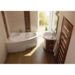 Vaňa ASYMMETRIC 160x105 ľavá snowwhite