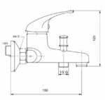 Vaňová batéria 150 mm METALIA 55, chróm