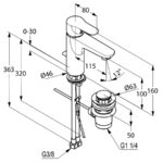 OBJEKTA umývadlová jednopáková batéria XL DN 15