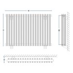 Dizajnový radiátor horizontálny CEZAR AF2, 600 x 1000, 1137W