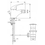 Bidetová batéria s výpusťou METALIA 55, chróm