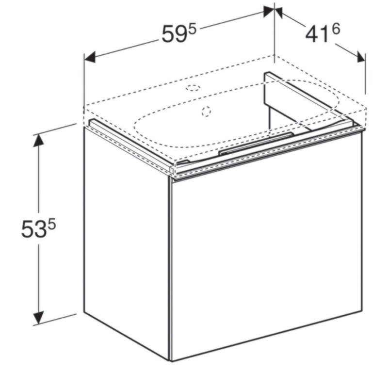 Skrinka Acanto pod umývadlo, s 1 zásuvkou a 1 vnút. zásuvkou, biely/biele/sklo, 500.614.01.2