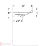 Umývadlo Geberit Acanto: B=60cm, T=48.2cm, biela
