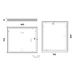 LED zrkadlo 800x700 senzor