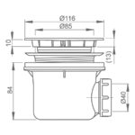 Sifón VANIČKOVÝ A49 biela Ø90