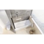 PVS1 80 Vaňová zástena pevná jednodielna satin+transparent