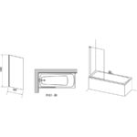 PVS1 80 Vaňová zástena pevná jednodielna satin+transparent