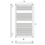 Dizajnový radiátor kúpeľňový RECTA R ARE/R 1450 x 550, 763W