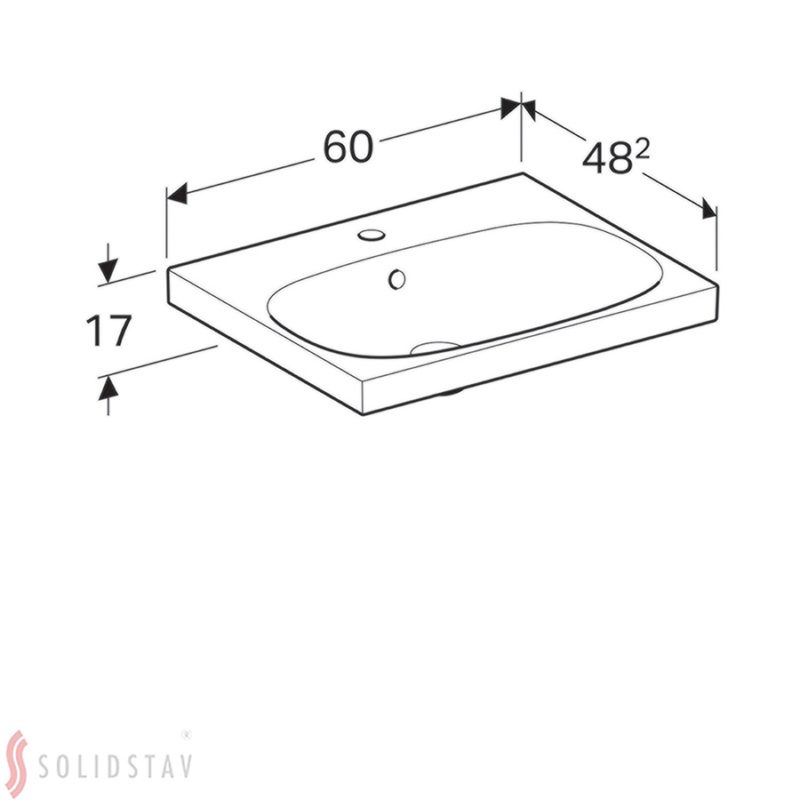Umývadlo Geberit Acanto: B=60cm, T=48.2cm,  biela / KeraTect, 500.620.01.8