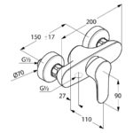 OBJEKTA sprchová jednopáková batéria DN 15