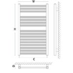 Dizajnový radiátor kúpeľňový ANGU AAN, 900 x 550, 450W