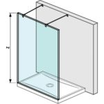 Sklenená stena pevná na sprchovú vaničku 1200x800/900 mm, Cubito pure, JIKA