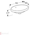 Zápustné umývadlo Geberit VariForm, oválne: B=55cm, T=40cm, biela
