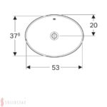 Zápustné umývadlo Geberit VariForm, oválne: B=55cm, T=40cm, biela