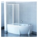 Vaňová zástena dvojdielna 140 ľavá white+transparent VSK2 Rosa /