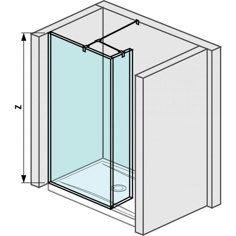 Sklenená stena bočná pre sprchovú vaničku 1200/1300x800/900 mm, Cubito pure, JIKA, H2684210026681