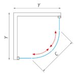 Štvrťkruhový sprchový kút Štvrťkruhový sprchový kút LLR2 800/1900 LH/ČS