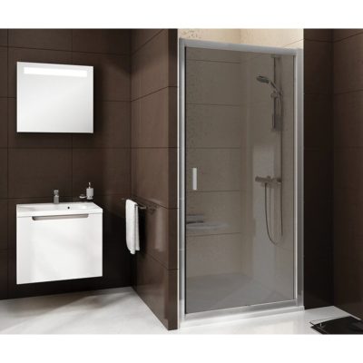 BLDP2-100 Sprchové dvere do niky lesklý hliník + transparent, 0PVA0C00Z1