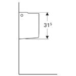 Polostĺp Geberit Selnova Compact pre malé umývadlo