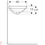 Zápustné umývadlo Geberit VariForm, pravouhlé: B=55cm, T=40cm, biela